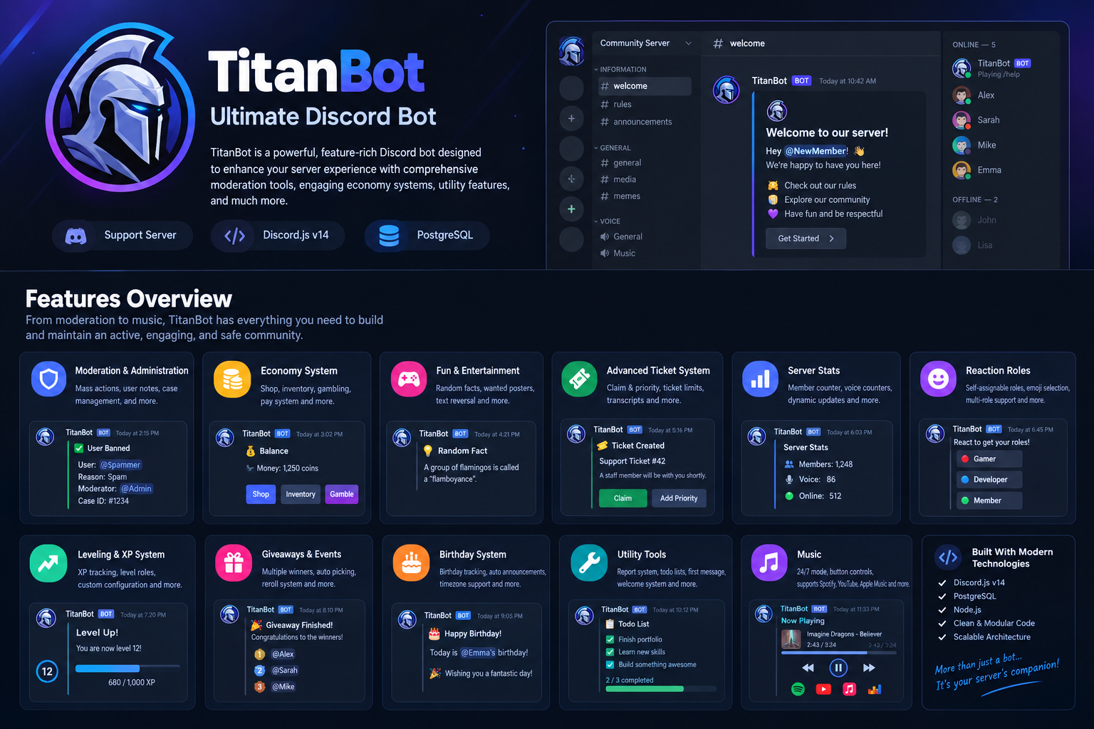 TitanBot - Feature-Rich Discord Bot screenshot 1